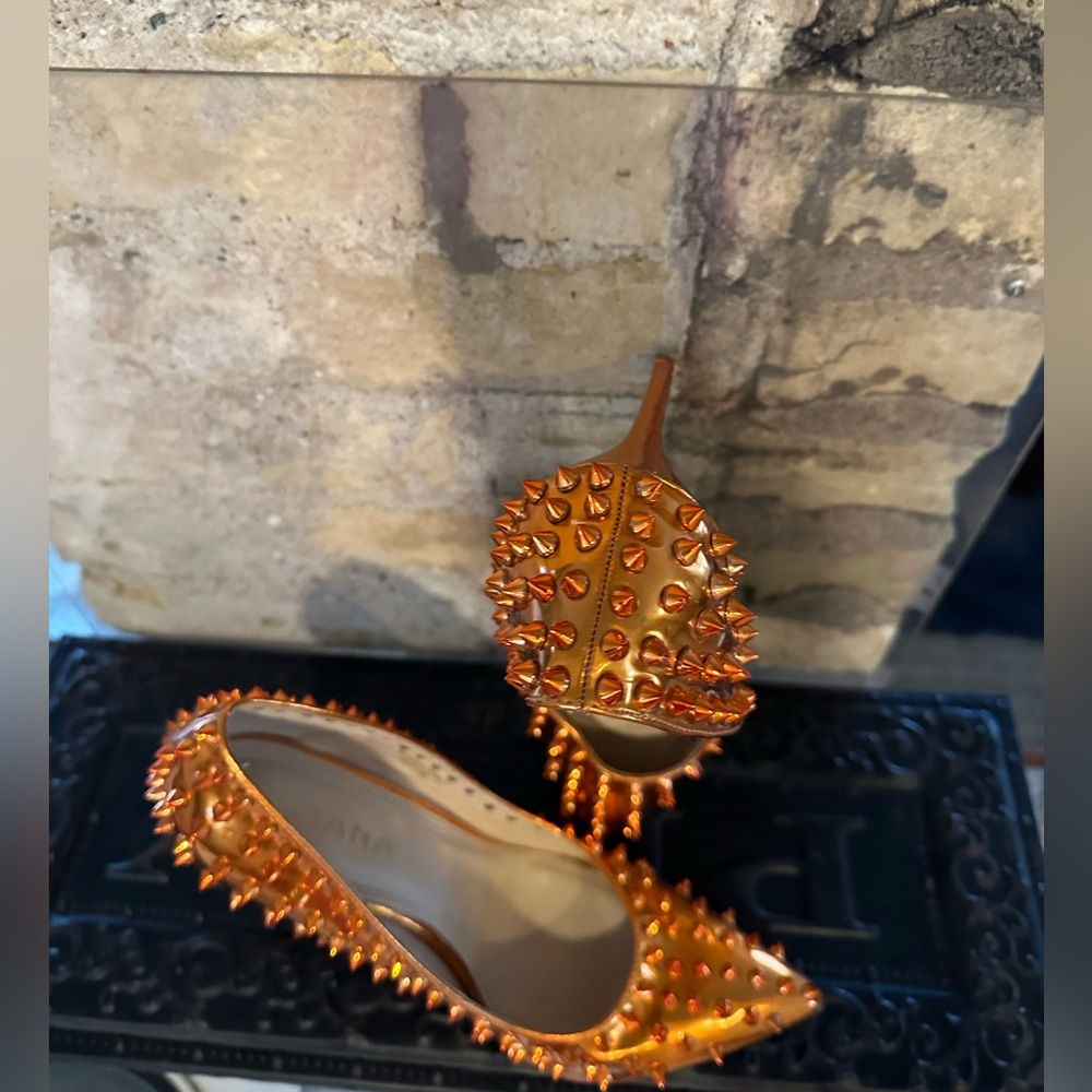 Liliana Shayla Mermaid Orange Spiky Stillletos - Picture 4 of 6